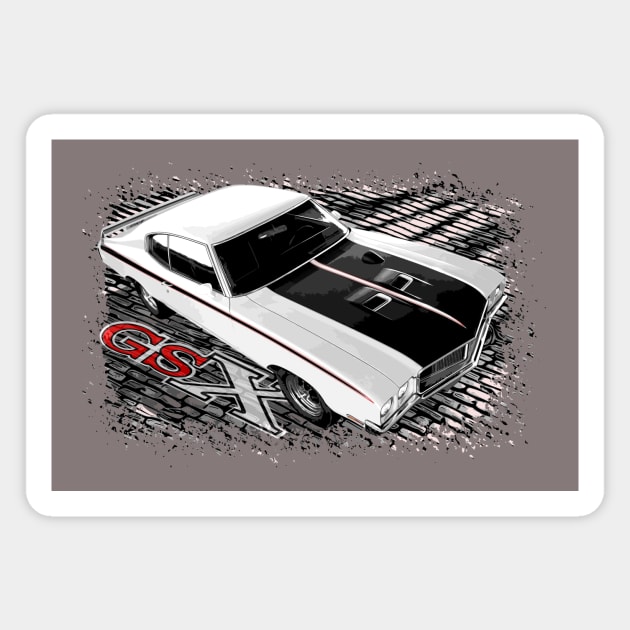 White 70 Buick GSX Magnet by ZoeysGarage